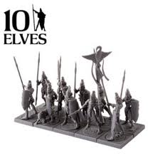 10 Spearmen Command Elves: Kings of War